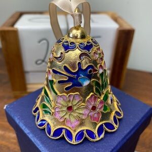 Elegant Victorian Enameled Bell Ornament